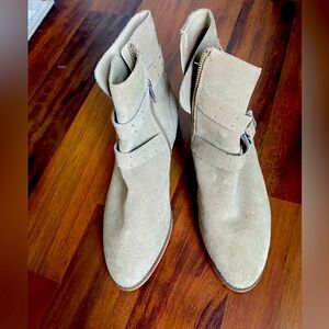 Tan booties with zipper. Size 9